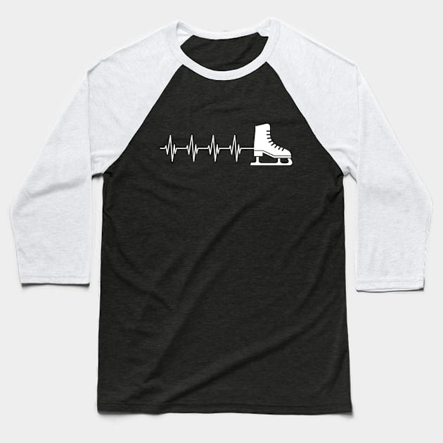 Ice Skater Heartbeat w Baseball T-Shirt by KC Happy Shop